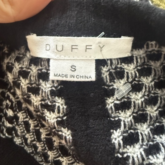 DUFFY Women's Black & Ivory Contrasting Arms Soft Wool Blend Sweater Sz S - Picture 5 of 6